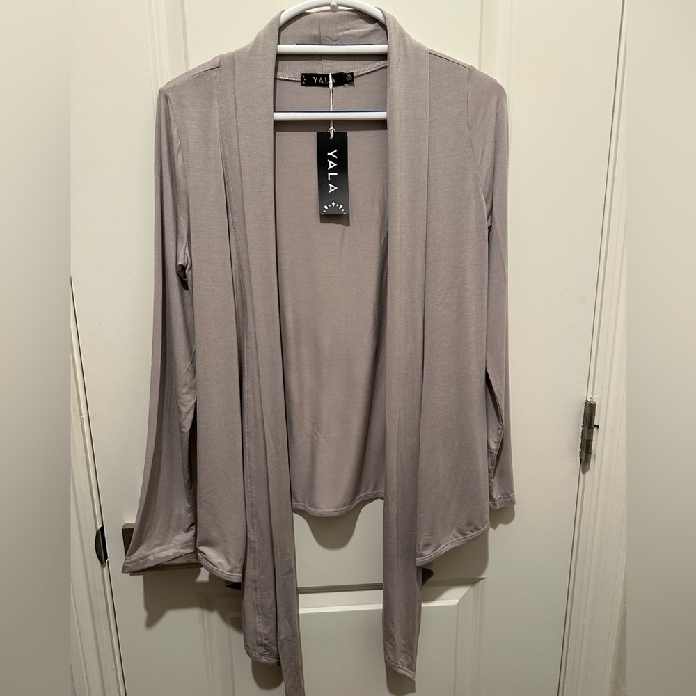 Yala Soft Gray Knit Top